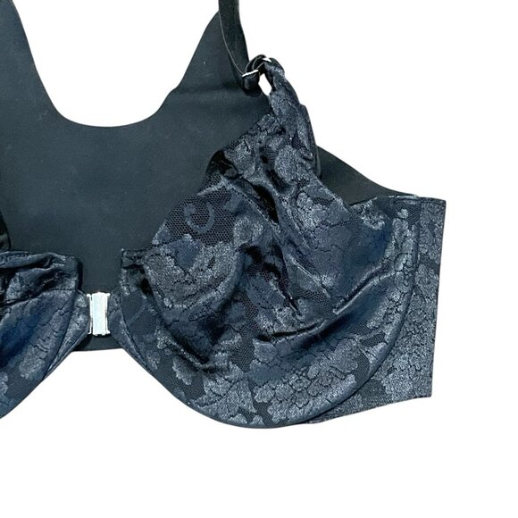 Soma Vanishing Back Unlined Front Close Lace Bra Black‎ 36D - Picture 4 of 5